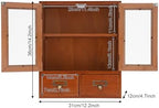 Vintage Wooden Desktop Organizer Desk Drawer Organizer Removable Divider Storage Cabinet for Desk, Countertop - Dust-Free for Cosmetics, Cups, Office Supplies - Image 3