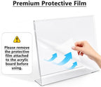 MaxGear Acrylic Sign Holder 8.5x11 Inches Horizontal 12 Pack, Slant Back - Image 3