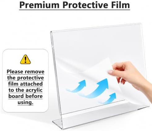 MaxGear Acrylic Sign Holder 8.5x11 Inches Horizontal 12 Pack, Slant Back - Image 3