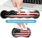 Keyboard Mouse Pad Set, Extended Gaming Mouse Pad+Ergonomics Keyboard Wrist Rest Support, Memory Foam, Easy Typing Pain Relief, 4Pcs XL Ultra Thick Desk Mat,Old American Flag - Image 4