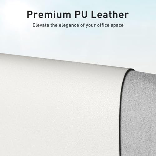 Aothia Faux Leather Desk Mat – Large Mouse Pad, Non-Slip PU Leather Blotter, Waterproof Writing Surface for Office and Home (Off-White, 47.2" x 23.6") - Image 2