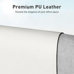 Aothia Faux Leather Desk Mat - Non-Slip PU Leather Desk Blotter, Waterproof Writing Surface, Large Desk Pad for Office & Home (Off-White, 55" x 24") - Image 2