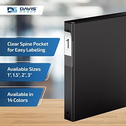 Premium Economy 3-Ring Binder, Spine Label, 1" Round Rings, Black, 6 Pack - Image 4