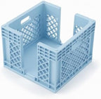 Mini Milk Crate Sticky Note Holder Compatible with 3 x 3 Inch Pads, blue by Unknown