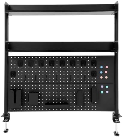 Desk Pegboard, Clamp On Desk Organizer Shelf, Desktop Bookshelf Storage Shelves, Privacy Panel for Home Office Dorm Gaming Desk, Carbon Steel, 39.4" x 37.4", Black - Image 6