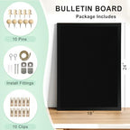 DOLLAR BOSS Double-Sided Bulletin Boards with Linen, 24"x18" Black Cork Board - Image 6