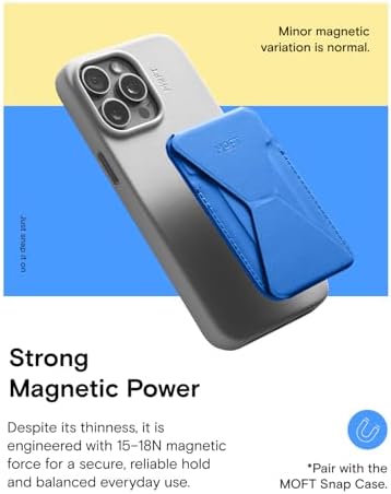 MOFT Magnetic Wallet Stand Compatible with iPhone 17/16/15/14/13/12 Series, Angle Adjustment & Magsafe Compatible MOVAS Phone Stand,Sapphire - Image 4