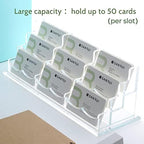 SANRUI Acrylic Business Card Holder for Desk, 9-Slot Horizontal Clear - Image 3