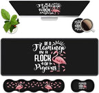 Ergonomic Memory Foam Mouse Pad Wrist Rest Set, Be a Flamingo in a Flock Pigeons Inspirational Quote Large Desk Pad + Keyboard Wrist Rest + Mouse Wrist Cushion + Coaster for Home Office Study Gaming by Unknown