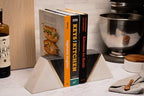 Cork & Mill Marble Bookends with Gold Brass, Grey and White, Set of 2 - Image 4