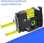 USUPERINK 10 Pack Compatible for Brother P-Touch HSe-651 HSe651 HS-651 HS651 Black on Yellow 23.6mm 0.92'' Heat Shrink Tubing Label Tape for Wire Cable use in PT-P900 D800W P710BT P700 Label Printer - Image 4