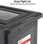 STAPLES Plastic File Box with Snap Lid, Letter/Legal Size, Black, 4/Carton - Image 3