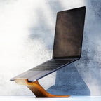 XDK Wood Laptop Stand for Desk, Ergonomic Height Riser for Notebook Computer up to 15 Inches, Wooden Holder for MacBook/Aluminum Laptops - Image 6
