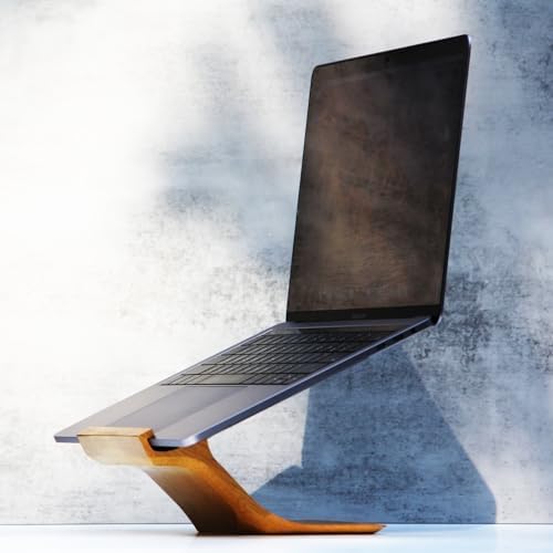 XDK Wood Laptop Stand for Desk, Ergonomic Height Riser for Notebook Computer up to 15 Inches, Wooden Holder for MacBook/Aluminum Laptops - Image 6