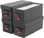 NUSWOR Stackable CD Organizer Box with Lid | 4 Pack | Grey by NUSWOR