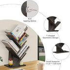 SHEEPAM Small Tree Book Shelf,5 Tier Bookshelf, Wood Desktop Bookcase - Image 4