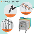 Incline Sorter Desk File Organizer, Metal Desk Magazine Folder Holder with 8-Section Vertical Compartments Rack File Organizer for Office, Home, School - Image 3