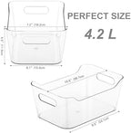 Tiawudi 12 Pack Plastic Storage Bins, Multi-Use Organizer Bins, Pantry Organizer, Clear Storage Containers for Home, Kitchen, Office, Cabinet, Shelf and Fridge Organization - Image 2