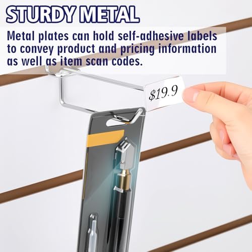 Zonon 50 Pack 4 Inch Metal Scan Hooks with Label Holder for 1/4" Pegboard - Image 5