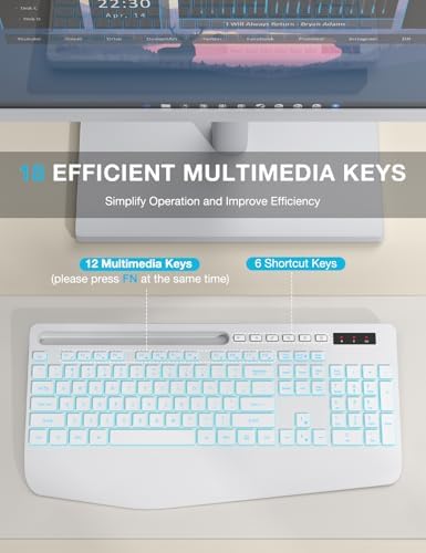 SABLUTE Wireless Keyboard with 7 Colored Backlit, Wrist Rest, 2.4G Lag-Free - Image 7