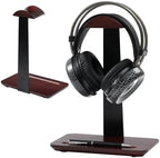 Walnut Wood Headphone Stand with Pen Holder by Unknown