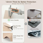 1.6mm Thick Leather 14x48 Inch Non-Slip Mat, Waterproof Countertop Protector, Bedroom Dresser Top/Kitchen Cabinet Runner, Warm Beige - Image 2