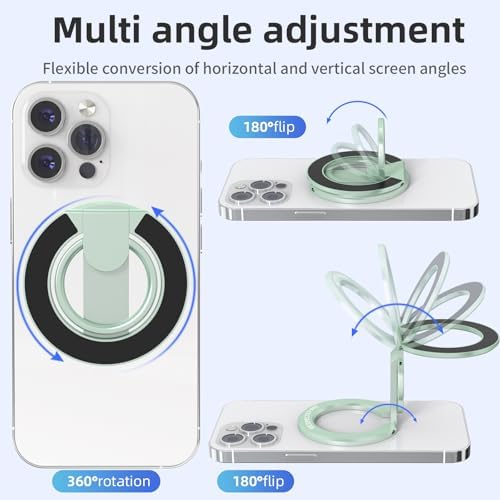 RESPECTED BRO-Magnetic-Phone-Ring-Holder with Dual Rings, Compatible with iPhone 17/16/15/14/13/12, Multifunctional Stand for Office, Gym, Kitchen & All Metal Surfaces, Finger Loop Grip (Light Green) - Image 5