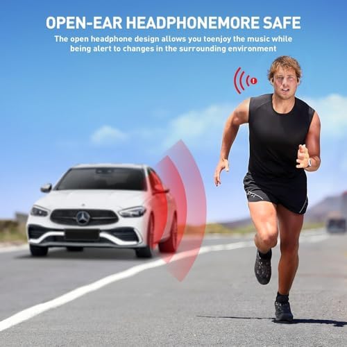 Swimming Headphones,IPX8 Underwater Swimming Headphone with LED Display,Bone Conduction Swim Headphone Built-in 32G Memory MP3 Player,Open Ear Earphones for Running Cycling - Image 5