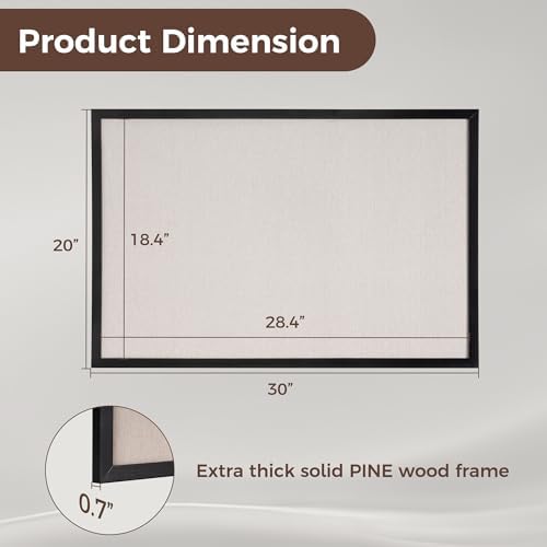 Fun Memories Cork Board Bulletin Board for Office, 20" x 30" Oak Wooden Framed Corkboard, Wall Mounted Notice Pin Board for School Home & Office, Black - Image 2
