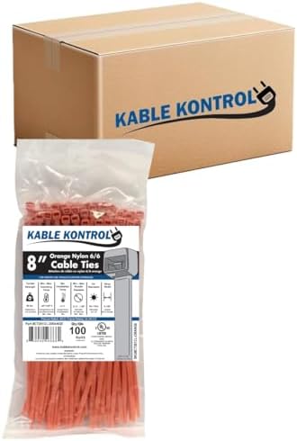 Kable Kontrol Cable Zip Ties, 8 Inch, 10000 Pcs, 50lbs Test, Orange by KABLEKONTROL%C2%AE