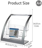 Acrylic Brochure Holder 3 Tier Countertop Display – Clear Literature Rack for A4 & Letter Size Flyers, Pamphlets, Magazines, Menus – Desktop Brochure Organizer for Office Retail Trade Show (Black) - Image 4