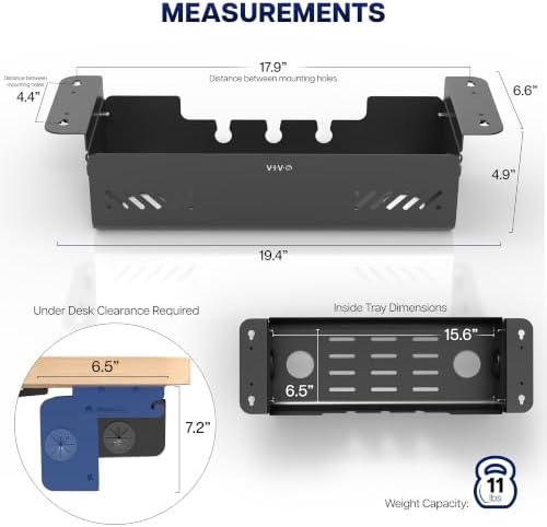 VIVO Black Screw-On Flip-Open 19 in Cable Management Box, DESK-ACMB20-S - Image 4