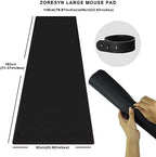 ZORESYN PU Leather Desk Mat 70.9" x 23.6" Black - Image 2