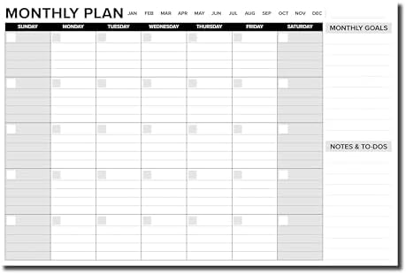 Reskid Thick Cardstock Undated Desk Calendar, Desktop Monthly Planner with To-Do List and Notes, Home, Office Desk Calendar - 12" x 18", 18 Sheets by Unknown