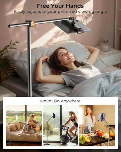 DIMONCOAT [Height-Adjustable & 360° Rotation Tablet Floor Stand Stable Base - Image 5