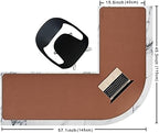 Chihein L-Shaped PU Leather Desk Pad (45.3” + 57.1”) x 15.7” (Brown/Gray) - Image 2