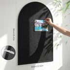 MotiMind Arched Felt Bulletin Board 35" x 24" Felt Wall Panels Large Arch Pin Cork Board No Drill Frameless Wall Tiles with 20 Gold Pins for Back to School Office Photo Display Home Decor(Black) - Image 2