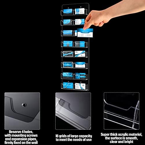 Lincia Acrylic Business Card Holder Wall Mount, 16 Pocket, 21.65'' x 7.87'' - Image 3