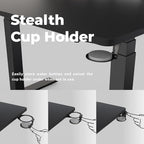 DEZCTOP Desk Cup Holder Under Table Rotation Anti-Spill Swivel Drink Holder Table Edge Cup Holder with Absorbent Cup Pad Water Bottle Stand for PC Gaming Office Desk Fit Most Beverage Cup Sizes, Black - Image 3