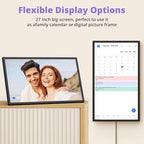 Digital Calendar 27 Inch Touch Screen, Electronic Wall Calendar Chore Chart for Family Monthly/Weekly Planner Rewards Organization, Interactive Large Display Smart Calendar, Desk Mount Included - Image 7