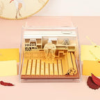 Teacher's Day Gift 3D Sticky Note Paper Card Craft Notepad Confucius Institute 3D Memo Pad, Kawaii Sticky Note Paper Carving Art Notepad with Pen Holder Bookmark - Image 3