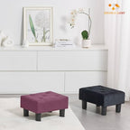 BRIAN & DANY Small Foot Stool, Linen Foot Stools with Legs, Stable Small Footstool for Living Room, Purple - Image 7