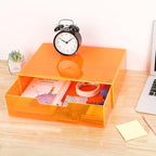 Gelite Acrylic Desk Organizer with Drawer for Makeup Vanity Stackable Desktop Storage Box for Office Supplies, 13.8 x 9.8 x 3.9’’, Neon Orange - Image 7