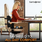 Samsonite [2-in-1 Ergonomic Seat Cushion and Lumbar Support Cushion Combo, Memory Foam Office Chair for Back Support and Car Seat Pillow - Image 2