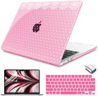 Teryeefi Pink Dots Case Cover for MacBook Air 13.6 inch M5 M4 M3 M2 (2022-2026 Release) by Teryeefi