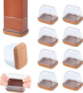 Ezprotekt 8 Pcs Rectangle Clear Silicone Chair Leg Floor Protectors, Rectangle Felt Furniture Pads Caps, Chair Leg Covers Cups for Chair Table Desk Sofa (Fit L :1.3-1.7", W: 0.9-1.2") by VisittheEzprotekt