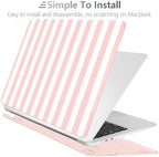 Batianda LumiArt Case for MacBook Air 13.6" M2-M5 Chip, Pink White Stripe - Image 5