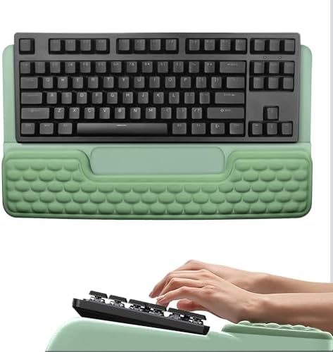Wrist Rest for Computer Keyboard, 2 in 1 Keyboard Wrist Support Pad, Memory Foam Keyboard Riser Holder Lift Tray with Wrist Pad for Easy Typing for Office Desk, Home, School (Square Green) by Unknown