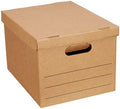 Amazon Basics Moving and Storage Boxes with Handles and Lift-Off Lids, File Storage, Collapsible, 15x10x12 in, Brown, 20-Pack by AmazonBasics