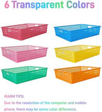 6 Pack Plastic Turn in Paper Trays for Classroom, Storage Bin Baskets - Image 3